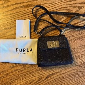 Furla black mini purse